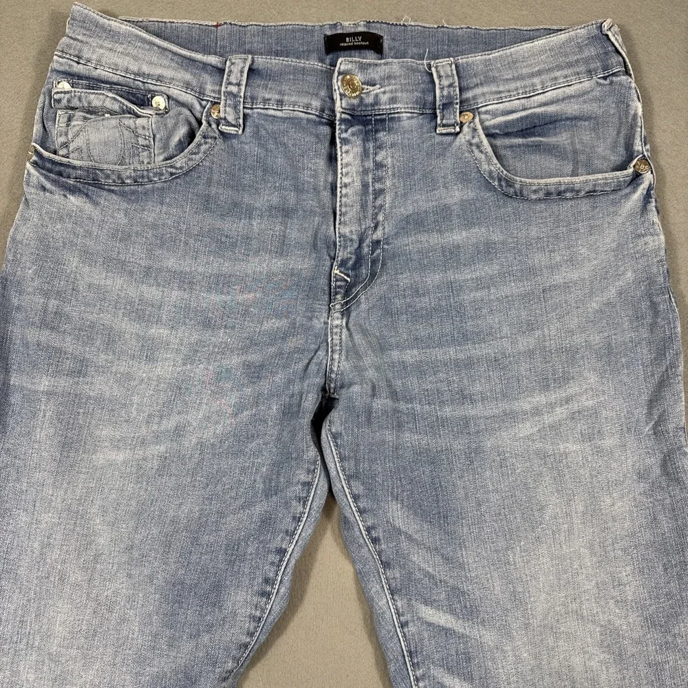 True Religion Jeans Mens 38/33 Blue Billy Flap Pockets Relaxed Bootcut